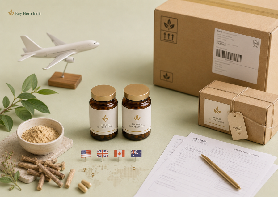 Indian Herbal Supplements Shipping to USA, UK, Canada and Australia: What to Know