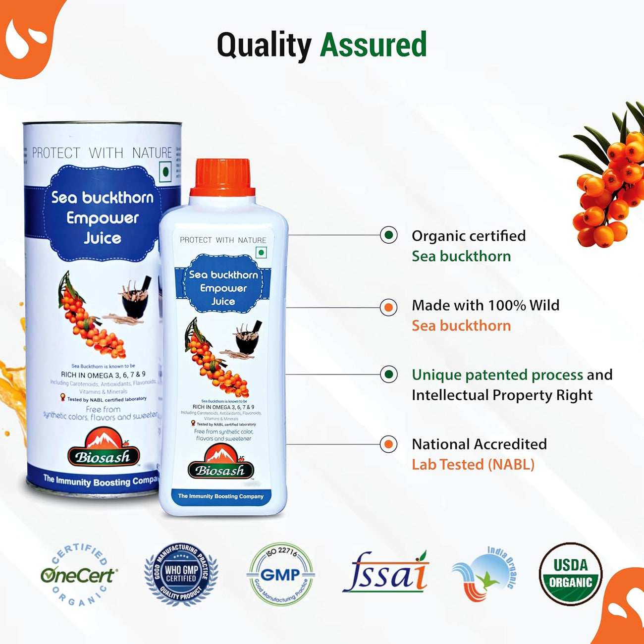 Biosash Himalayan Sea Buckthorn EMPOWER Juice 750ml