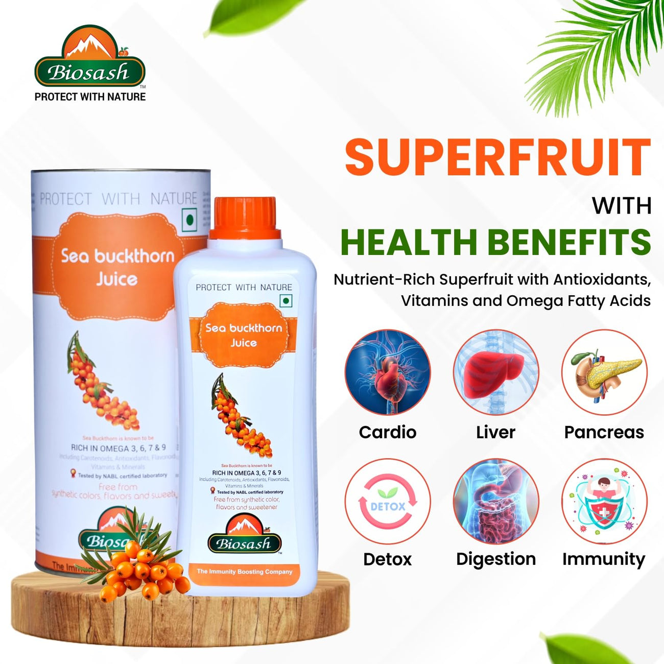 Biosash Himalayan Sea Buckthorn Pulp Concentrate 750ml