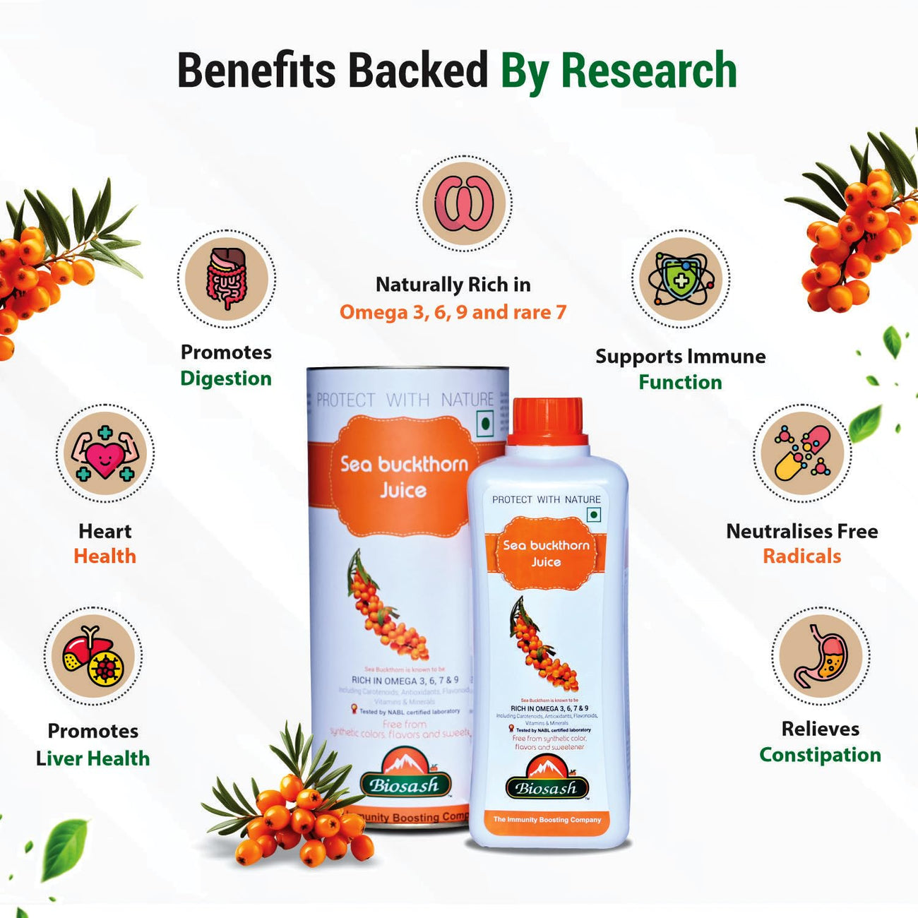 Biosash Himalayan Sea Buckthorn Pulp Concentrate 750ml