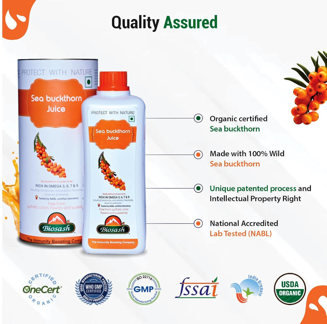 Biosash Himalayan Sea Buckthorn Pulp Concentrate 750ml