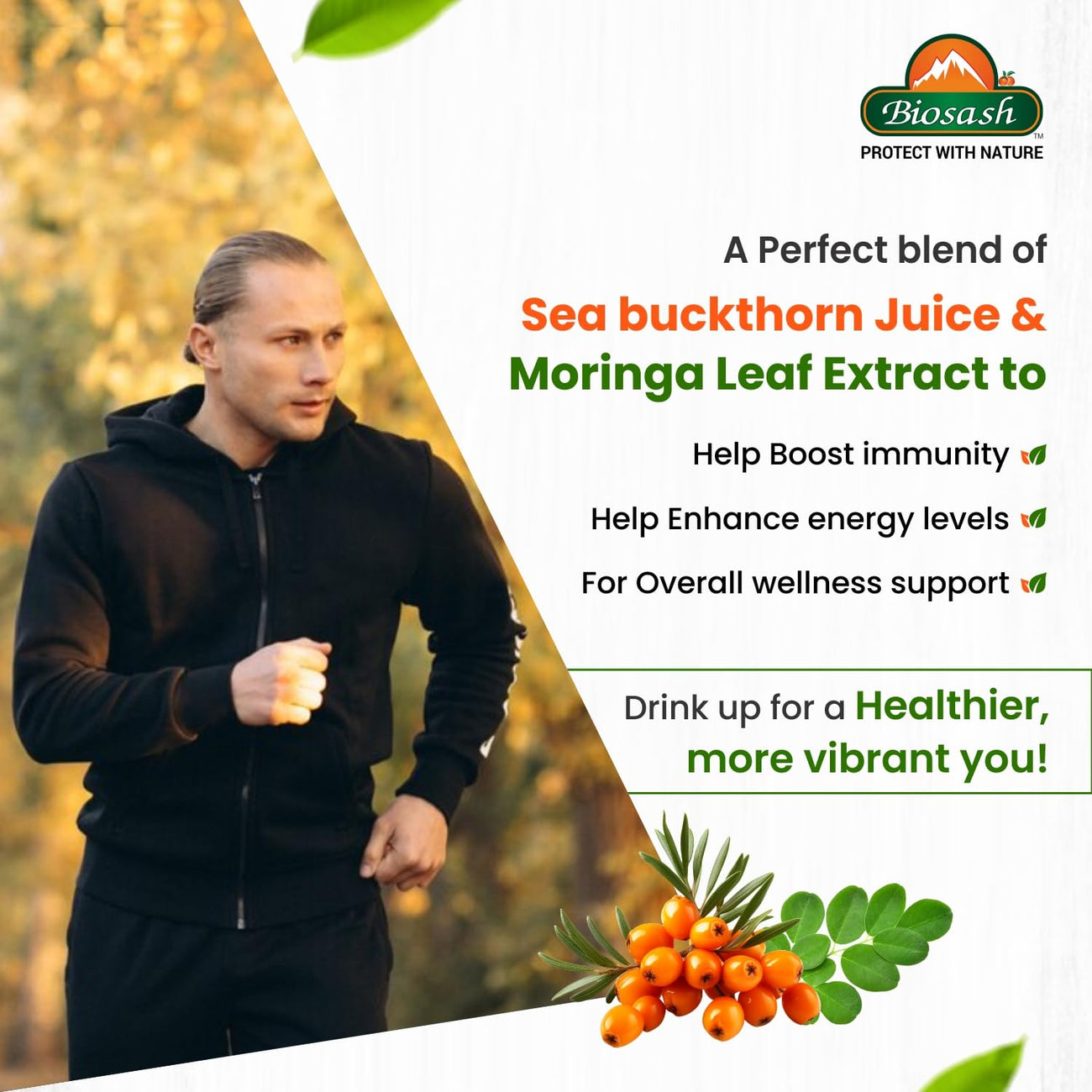 Biosash Sea Buckthorn Juice with Moringa 750ml