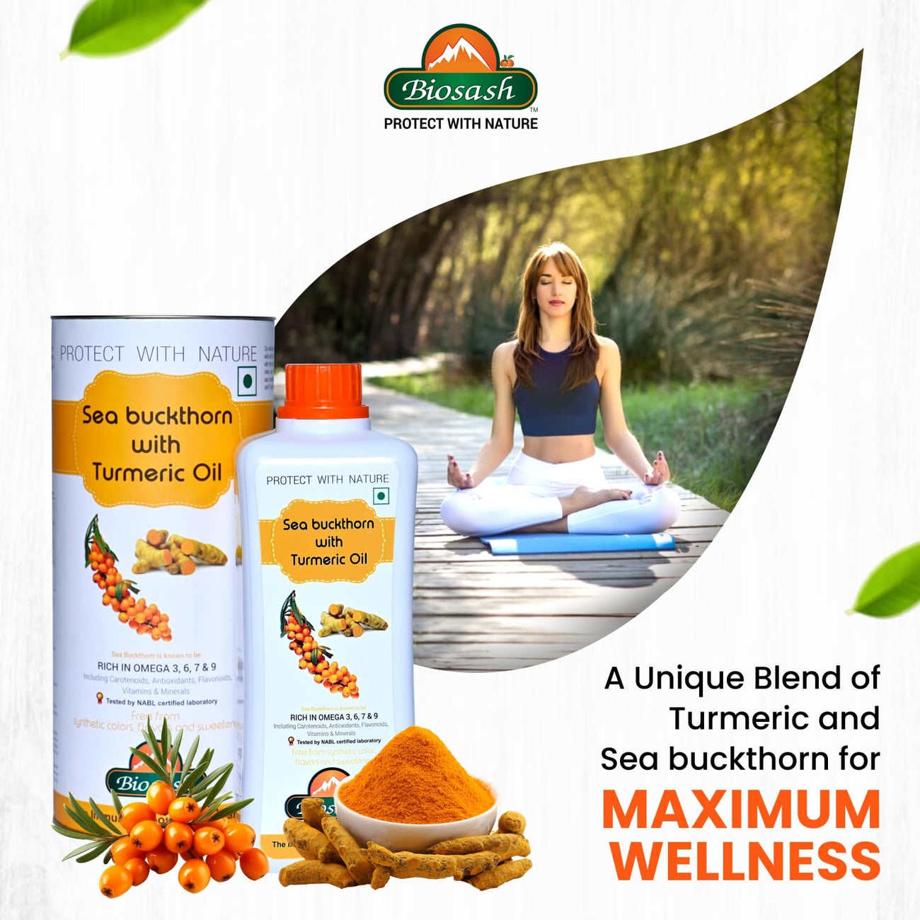 Biosash Sea Buckthorn Juice with Turmeric Oil 750ml
