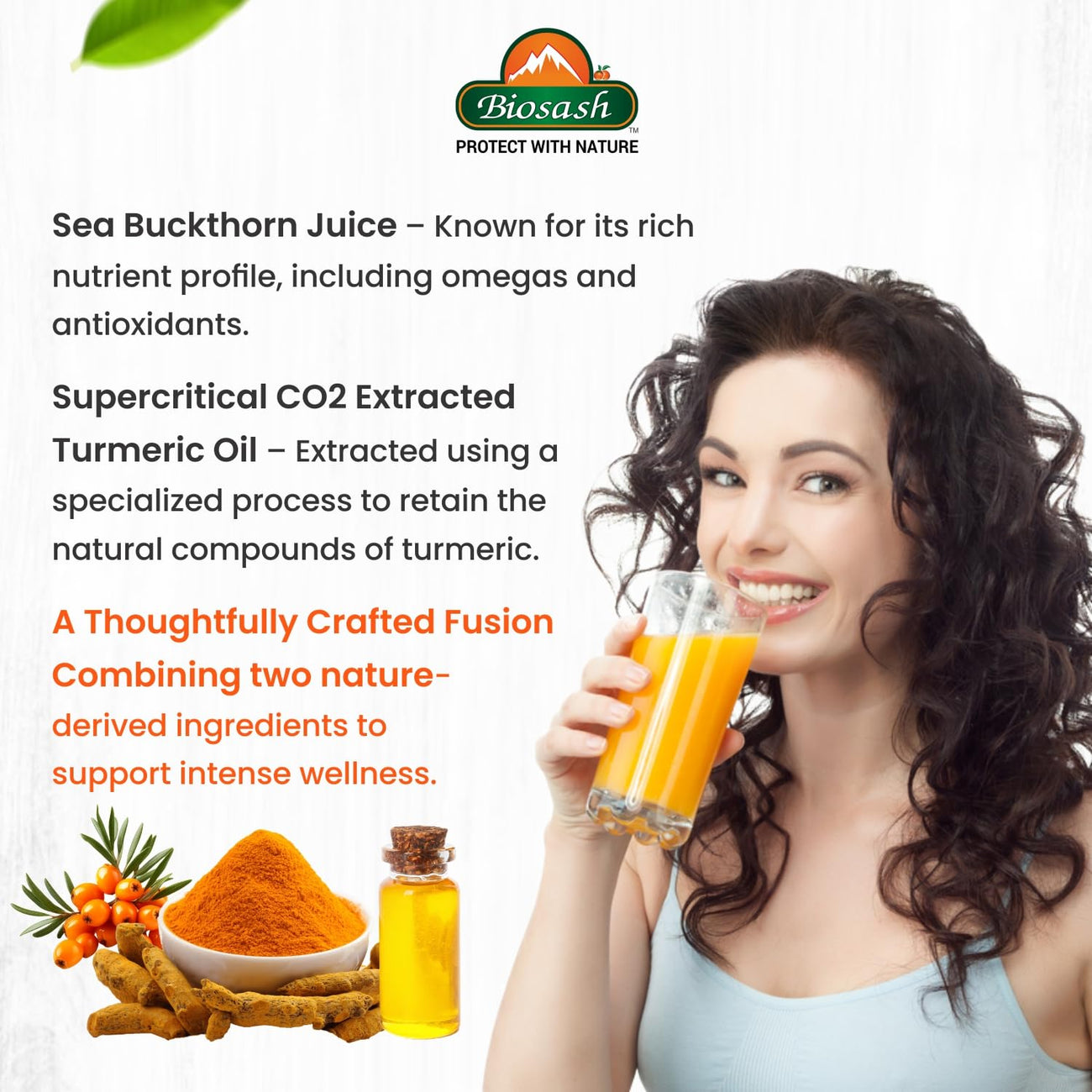 Biosash Sea Buckthorn Juice with Turmeric Oil 750ml