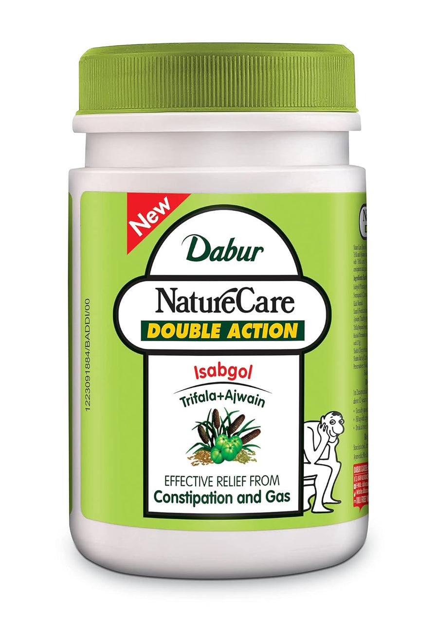 Dabur Nature Care Isabgol Double Action Trifala And Ajwain, Effective Relief From Constipation And Gas - 100 Gm