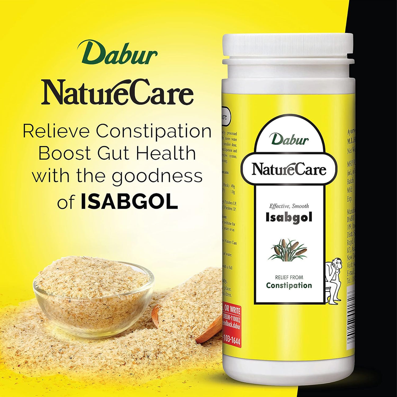 Dabur Nature Care Isabgol Provides Effective Relief from Constipation 375gm