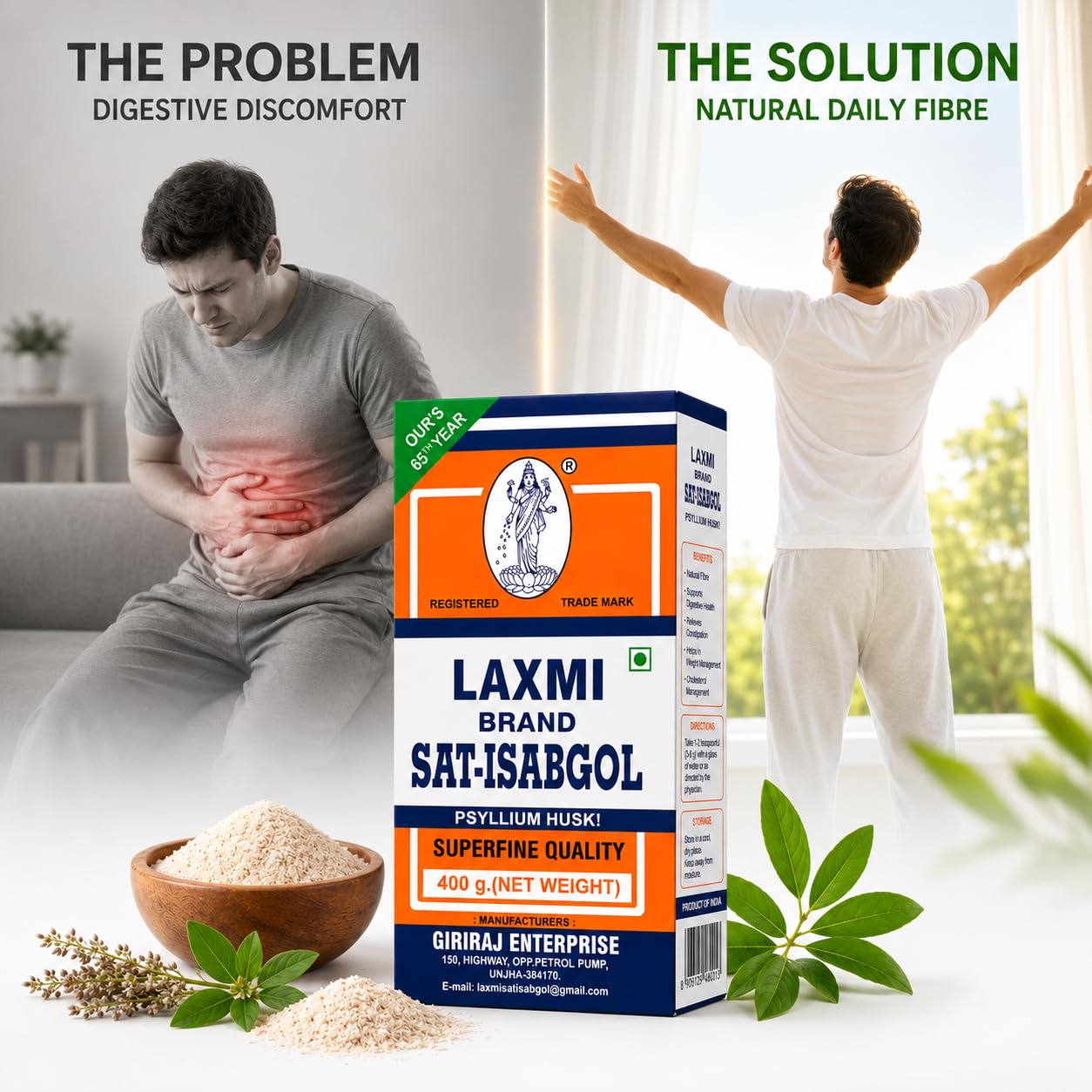 Laxmi Sat Isabgol Psyllium Husk Powder 400 gm