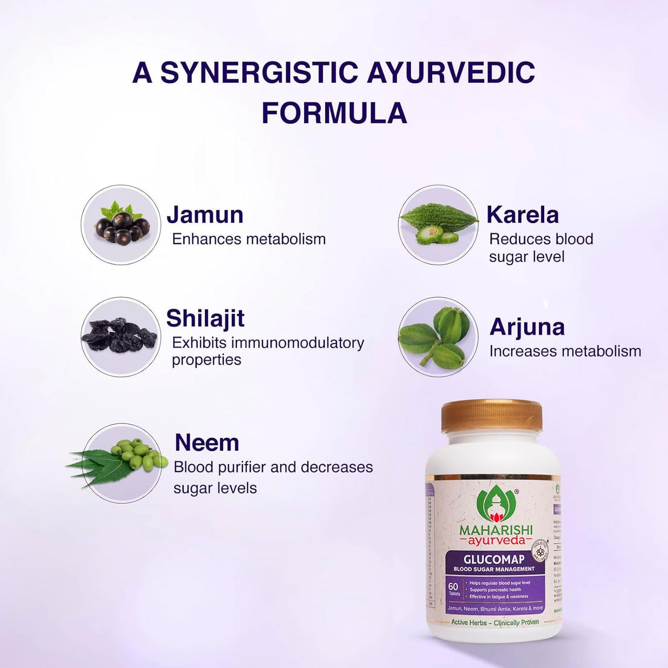 Maharishi Ayurveda Glucomap For Diabetes Management 60 Tablets