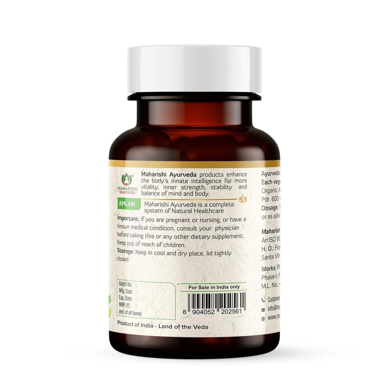 Maharishi Ayurveda Organic Amalaki Tablet 700 MG 60 Capsules