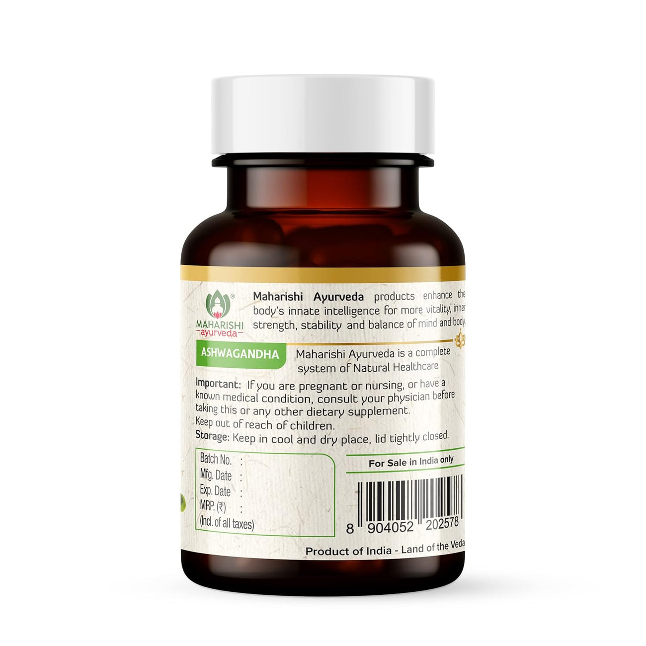 Maharishi Ayurveda Organic Ashwagandha 60 Tablets
