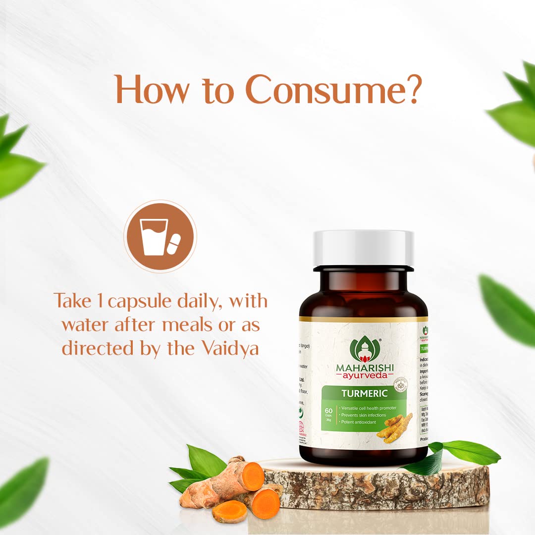 Maharishi Ayurveda Organic Turmeric Capsules 500 MG 60 Tablets