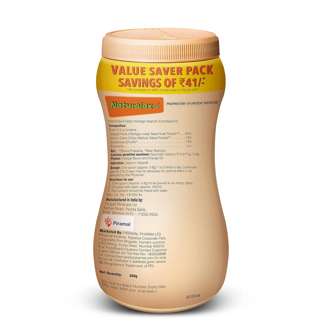 Naturolax-A Isabgol Powder 300g