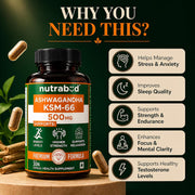 Nutrabud Ashwagandha KSM66 500mg - 30 Capsules