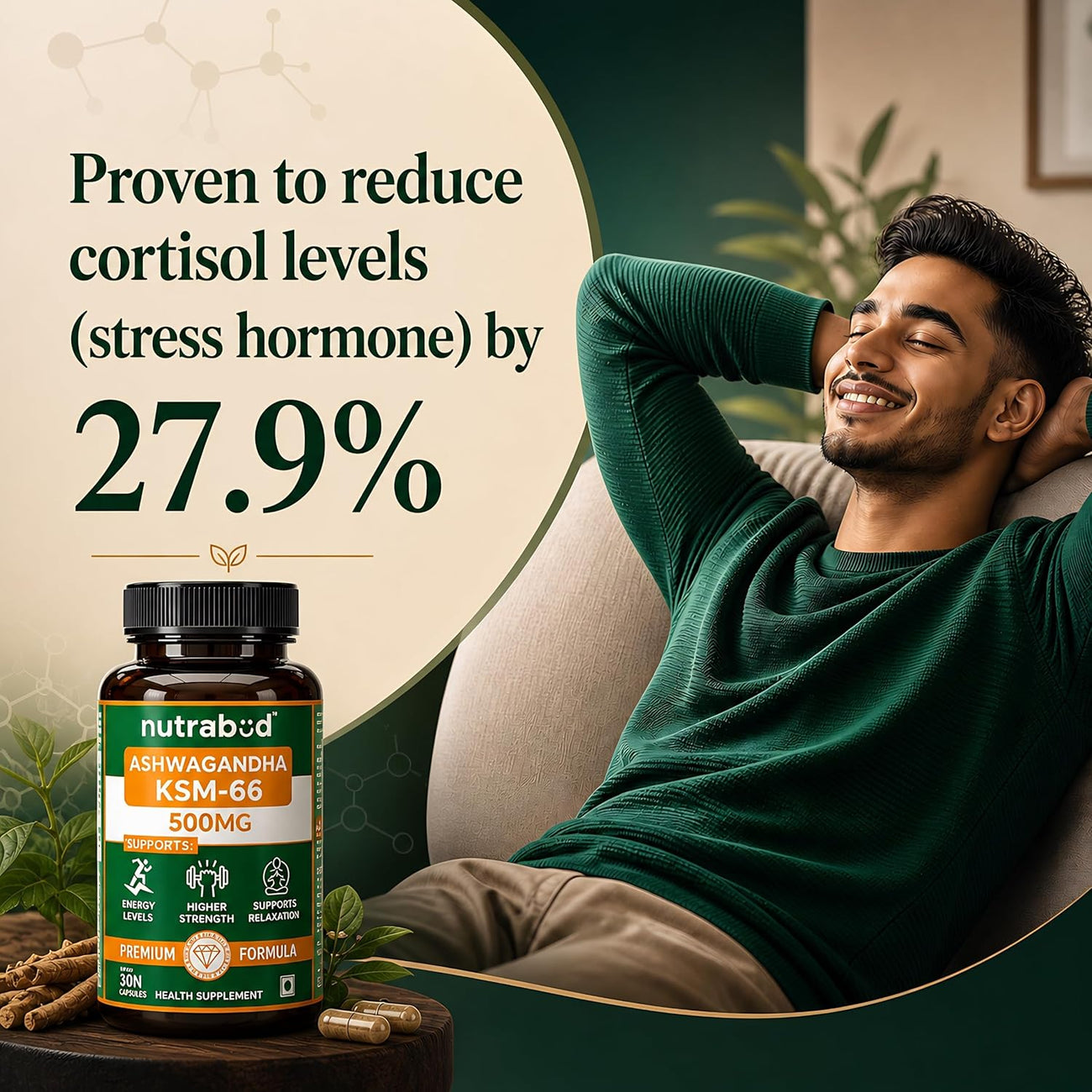 Nutrabud Ashwagandha KSM66 500mg - 30 Capsules
