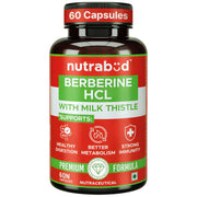 Nutrabud Berberine 500mg with Milk Thistle Supplement - Berberis Aristata Berberine HCL 97% - 60 Veg Capsules