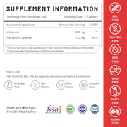 Nutrabud L-Arginine 1000 mg - 120 Tablets