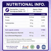 Nutrabud Magnesium Glycinate Supplement 120 Capsules