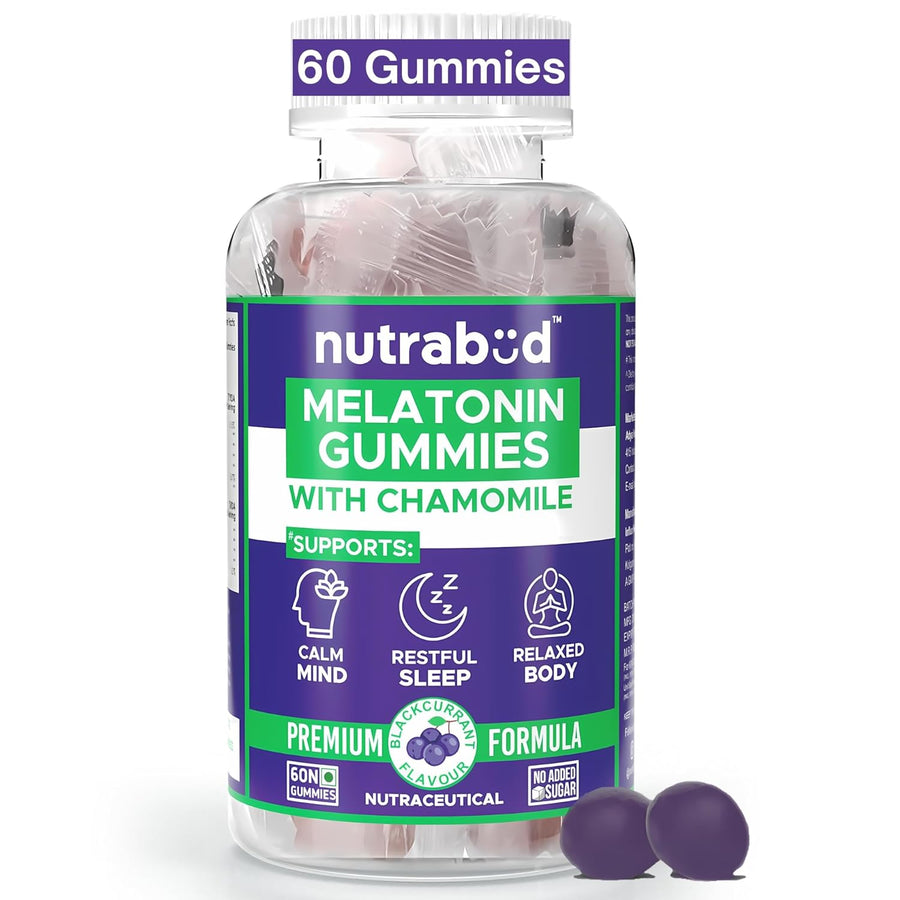 Nutrabud Melatonin Sleep Gummies 3mg For Men, Women 60 Gummies