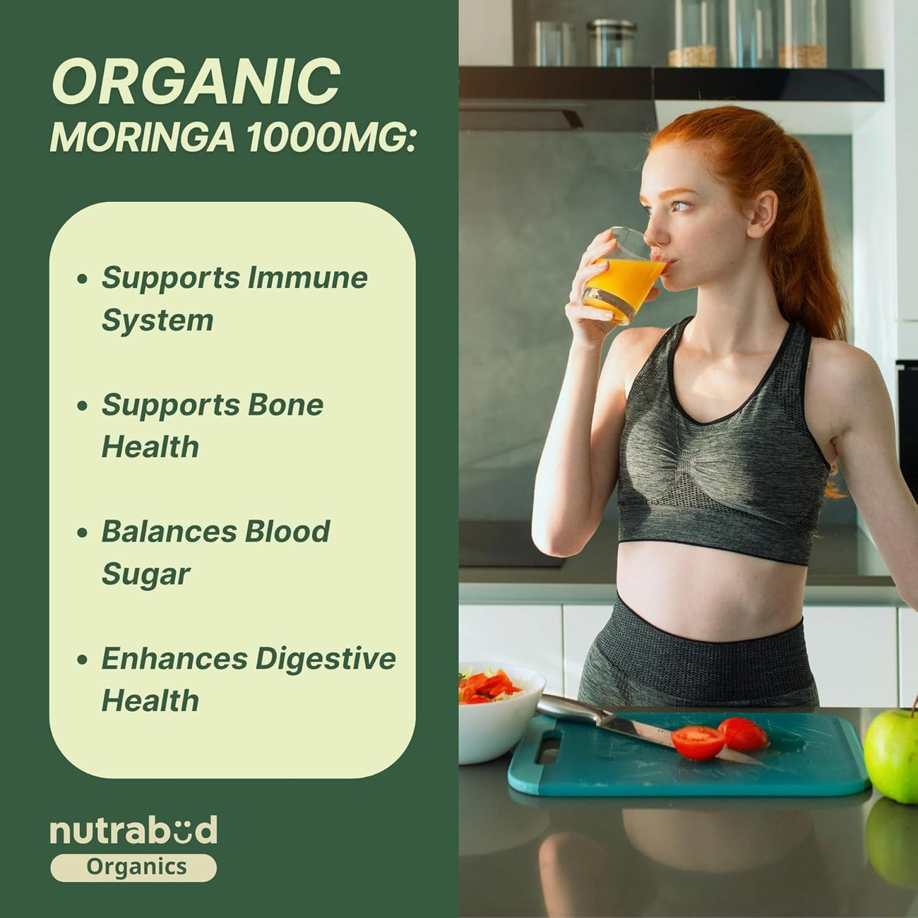 Nutrabud Organic Moringa 1000mg-180 Tablets