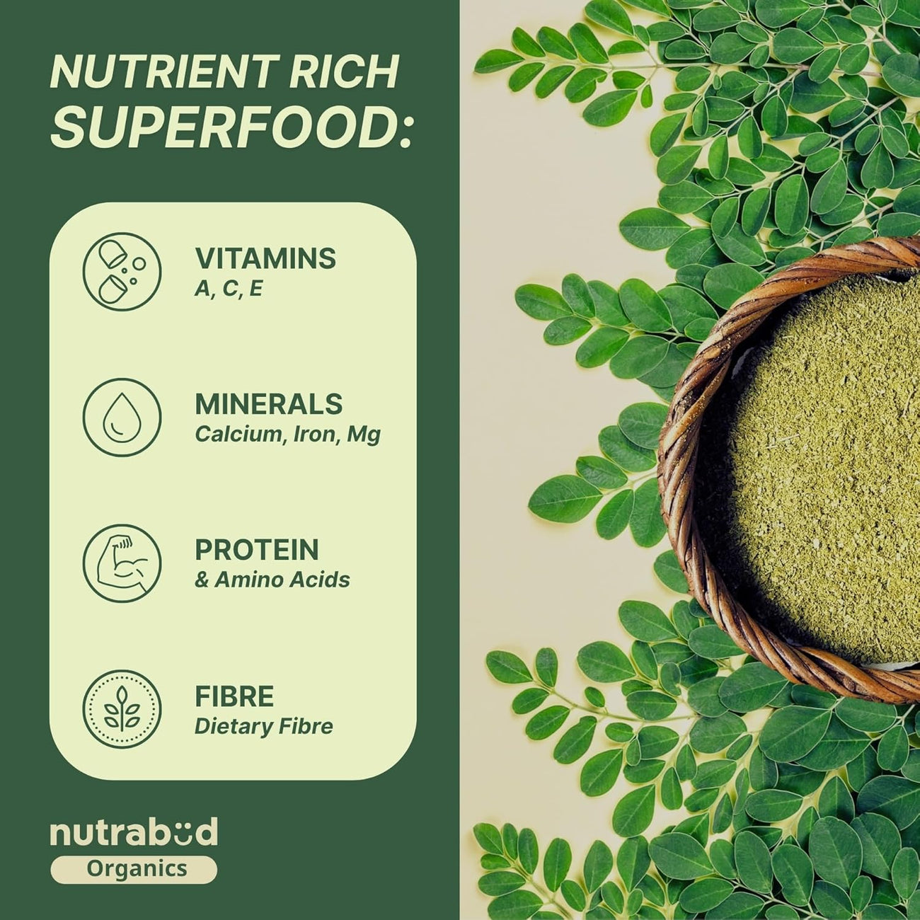 Nutrabud Organic Moringa 1000mg-180 Tablets