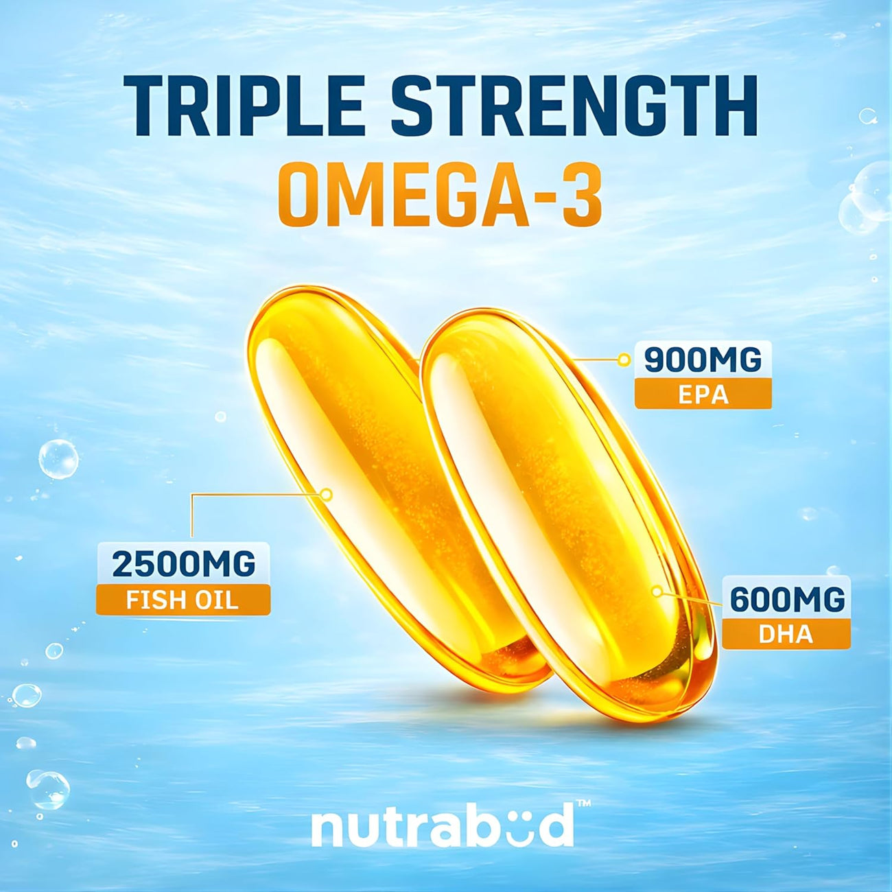 Nutrabud Omega 3 Fish Oil Lemon Flavour 60 Capsules
