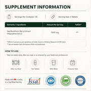 Nutrabud Organics Sea Buckthorn Berry Powder Capsules 1000mg - 60 Capsules