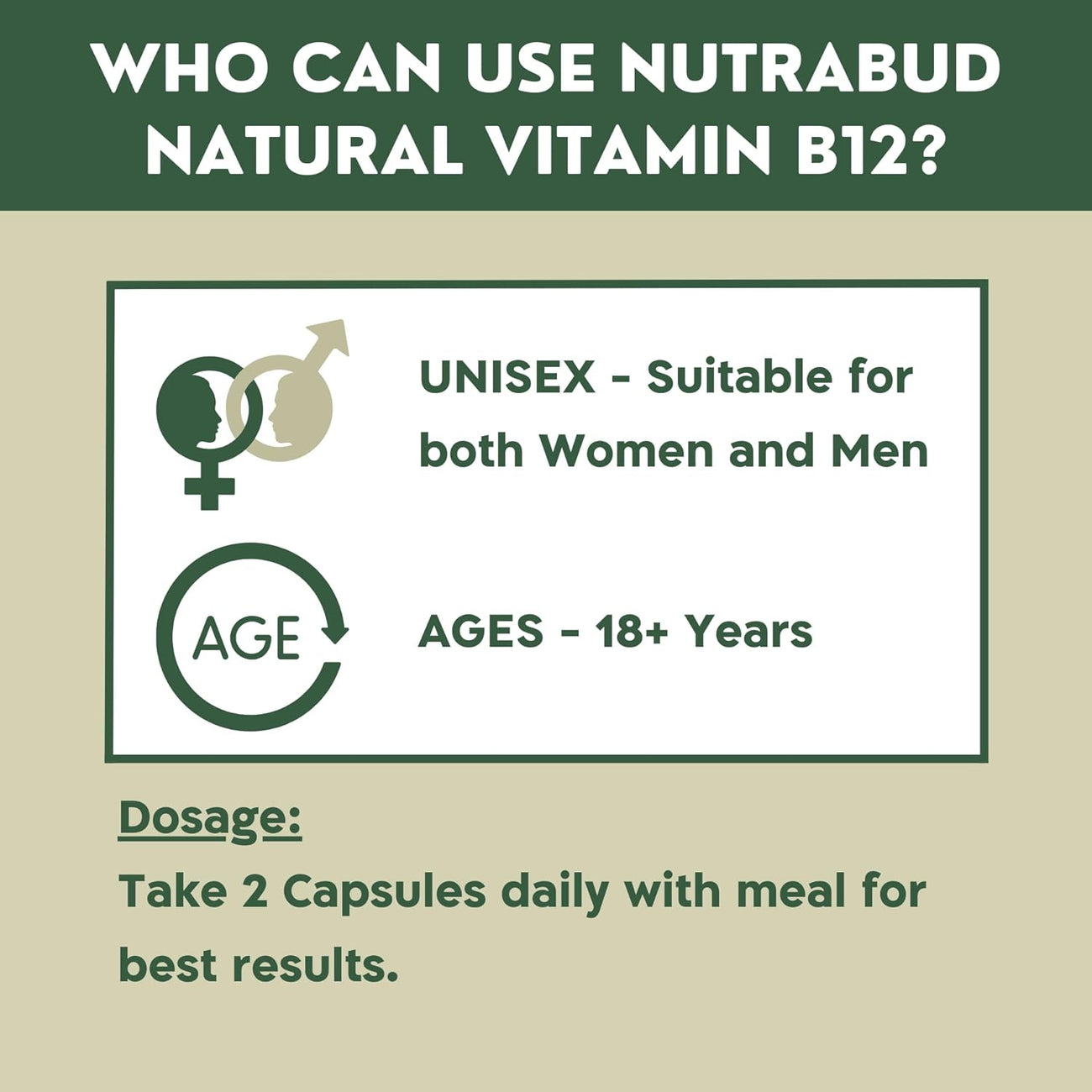 Nutrabud Plant Based Vitamin B12 Supplement - 120 Capsules