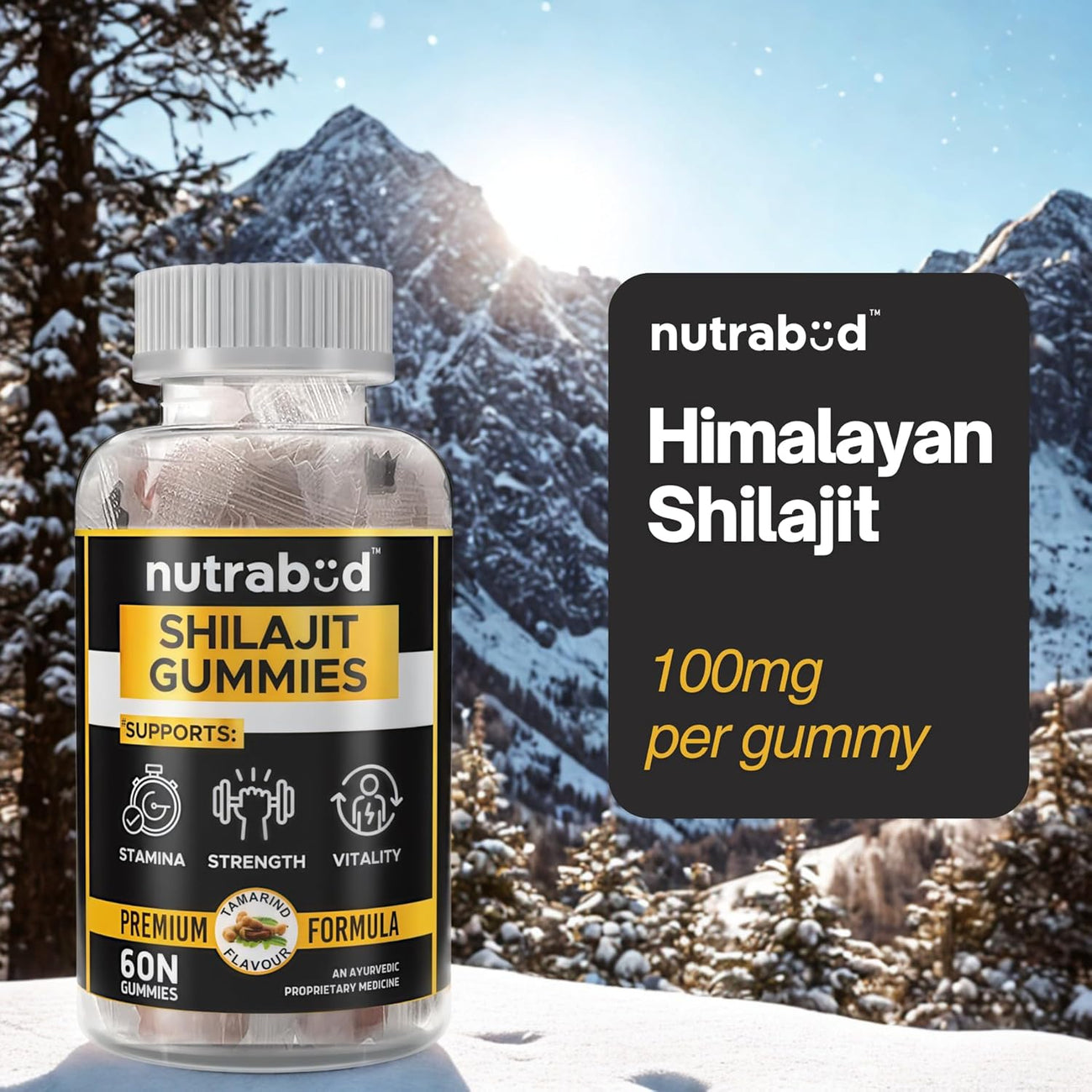 Nutrabud Pure Shilajit Gummies - 60 Gummies