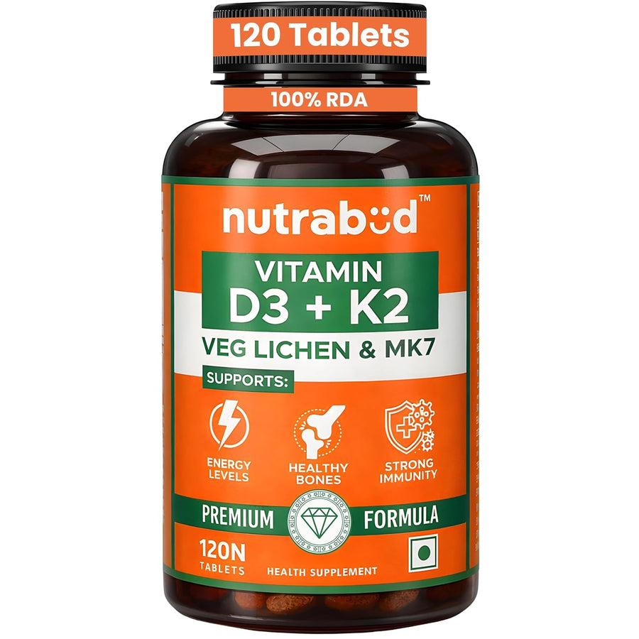 Nutrabud Vitamin D3 K2 MK7 - 120 Tablets