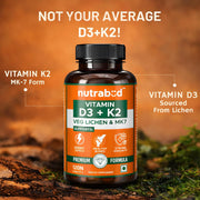 Nutrabud Vitamin D3 K2 MK7 - 120 Tablets