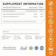 Nutrabud Vitamin D3 K2 MK7 - 120 Tablets
