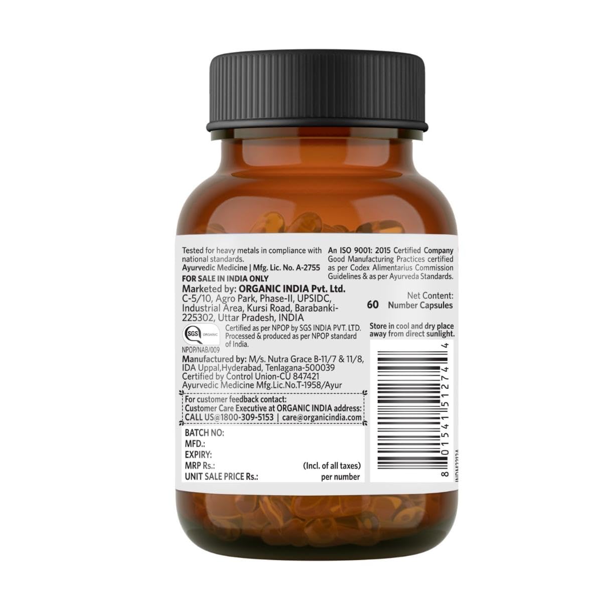 Organic India Flaxseed Oil 60cap