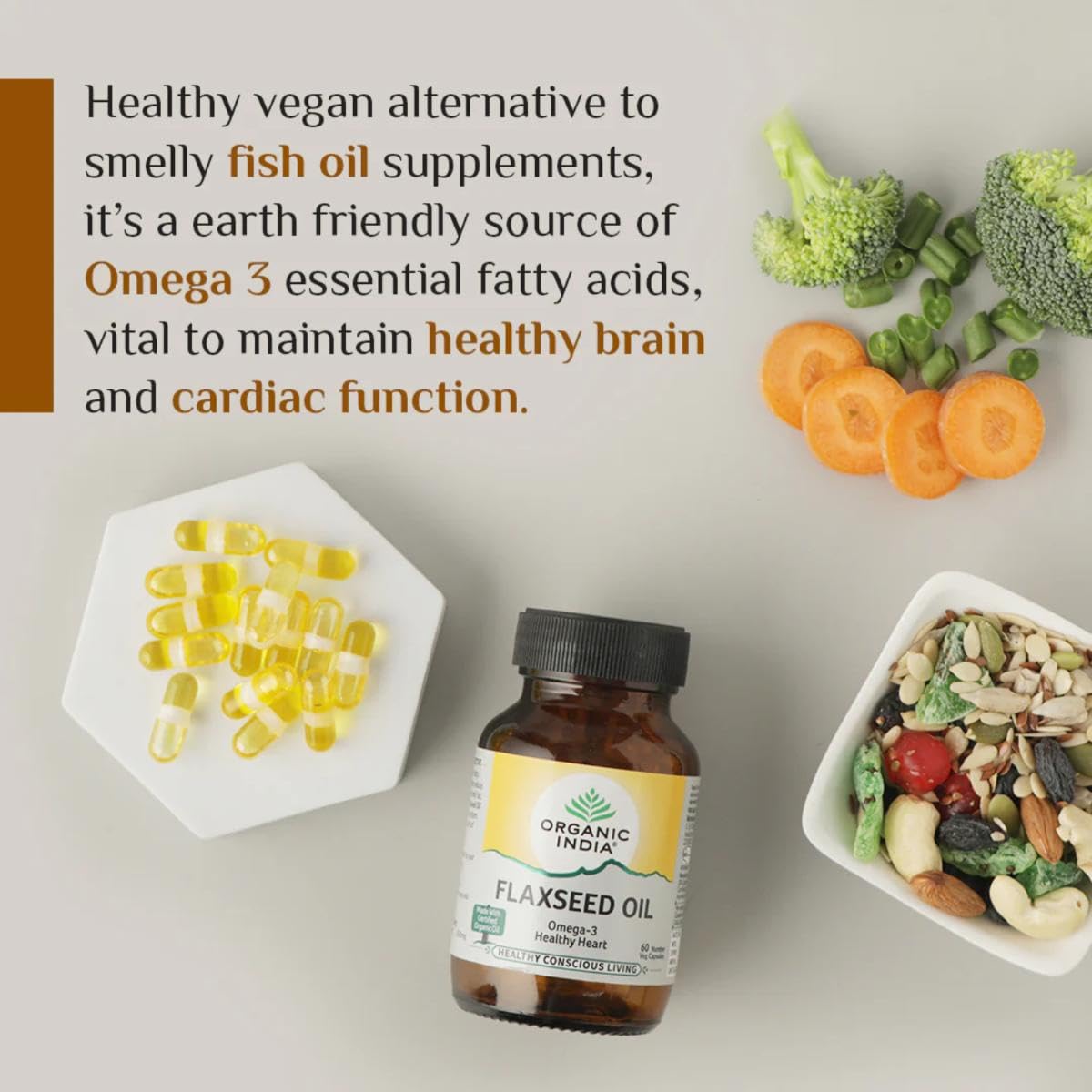 Organic India Flaxseed Oil 60cap