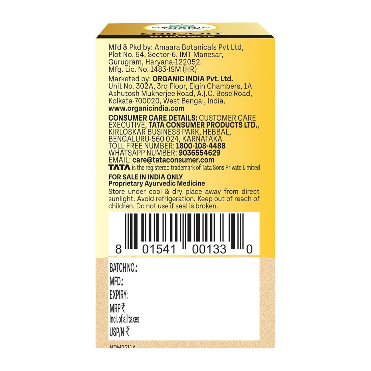 Organic India Shilajit Advance 60cap