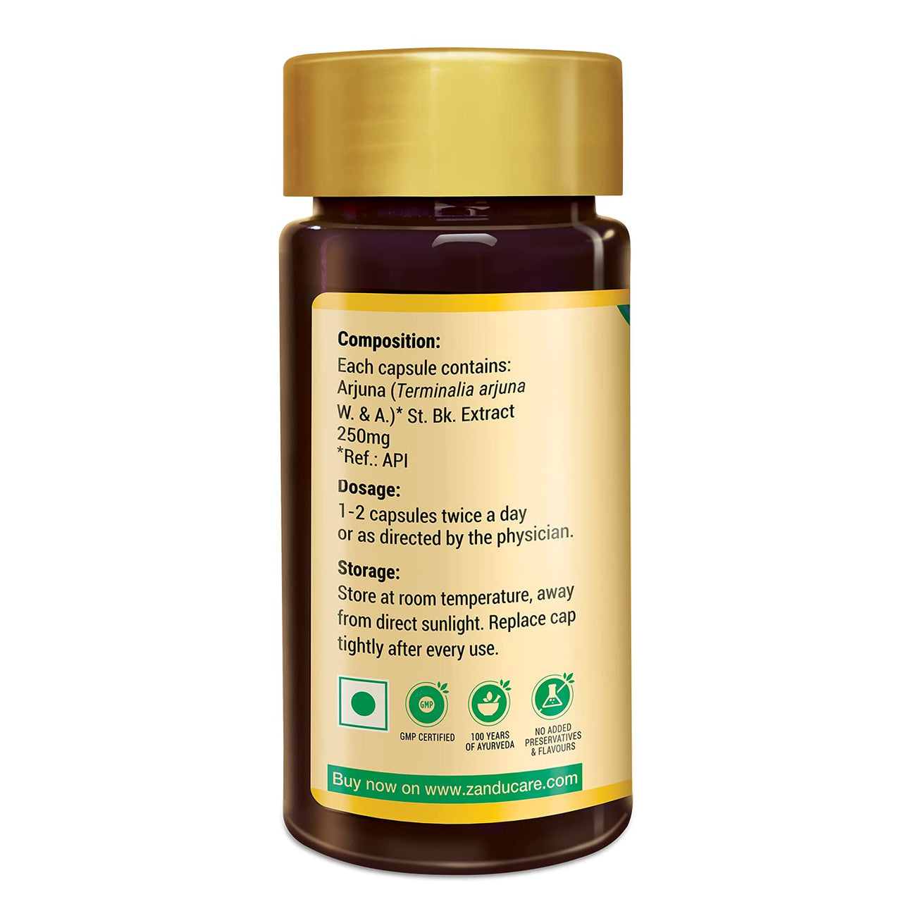 Zandu Arjuna Capsules - Helps to Maintain a Healthy Heart while Helping Keep Diabetes & Cholesterol