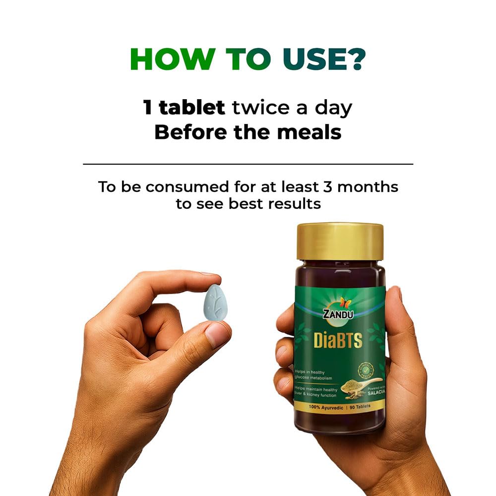 Zandu Dia-BTS Tablets - Clinically Proven to Help Manage healthy glucose levels within 3 months