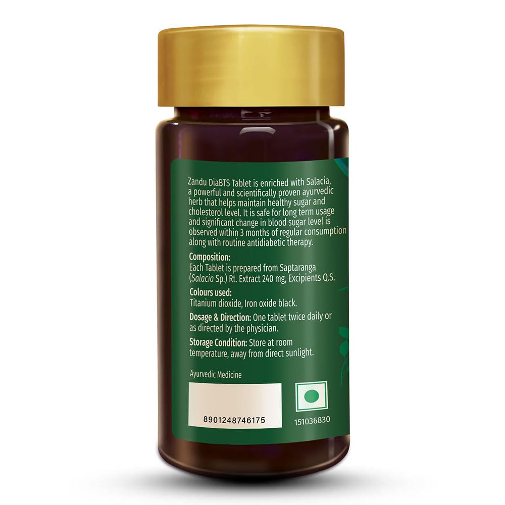 Zandu Dia-BTS Tablets - Clinically Proven to Help Manage healthy glucose levels within 3 months