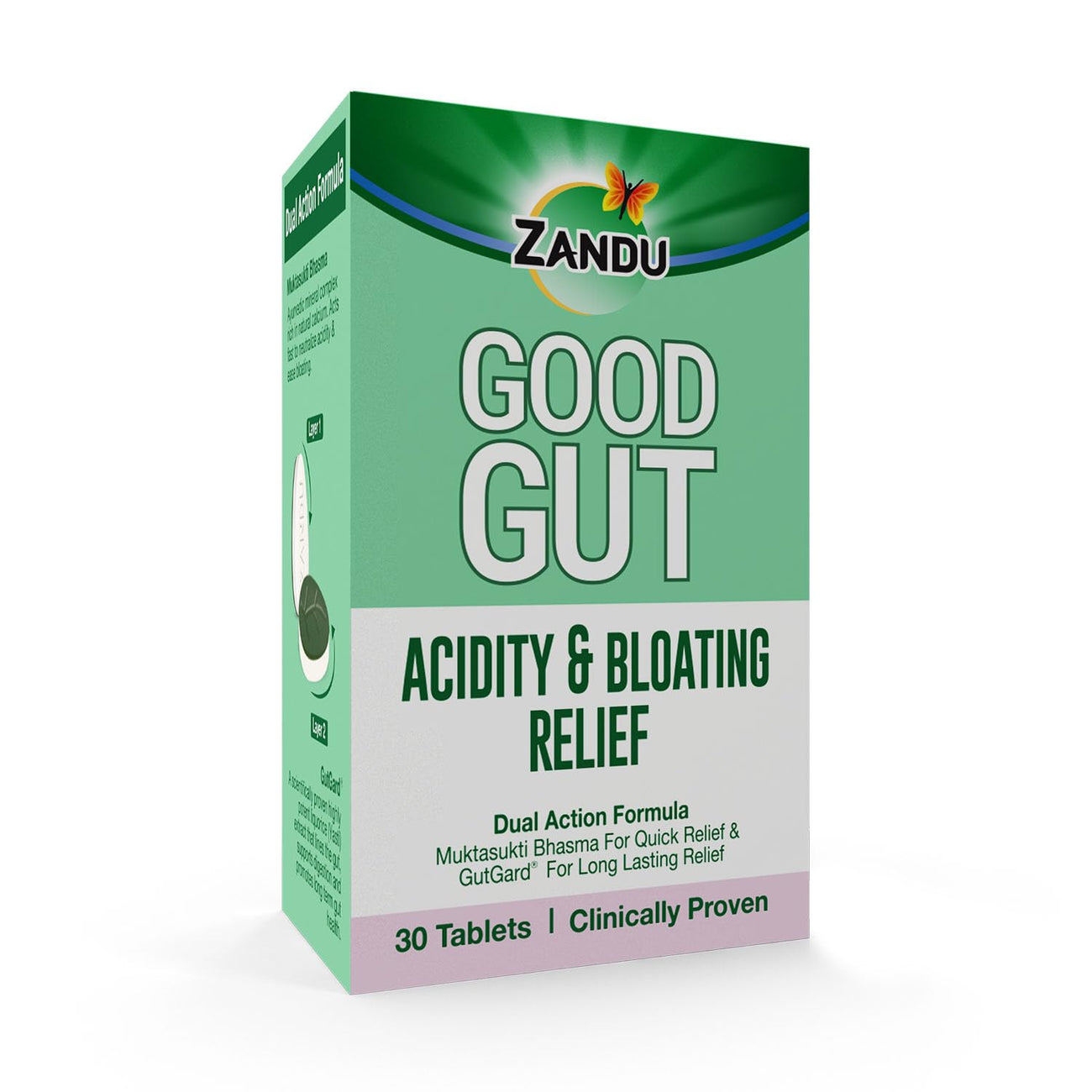 Zandu Good Gut Acidity & Bloating Relief Tablets  Clinically Proven  Instant & Long-Lasting Relief  Non-Habit Forming, 30 Tablets