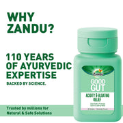 Zandu Good Gut Acidity & Bloating Relief Tablets  Clinically Proven  Instant & Long-Lasting Relief  Non-Habit Forming, 30 Tablets