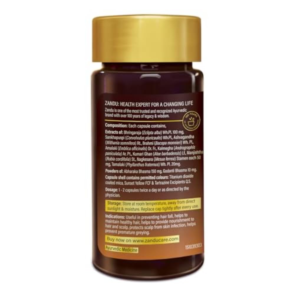 Zandu Hair Growth Ayurvedic Capsule- 60 Caps