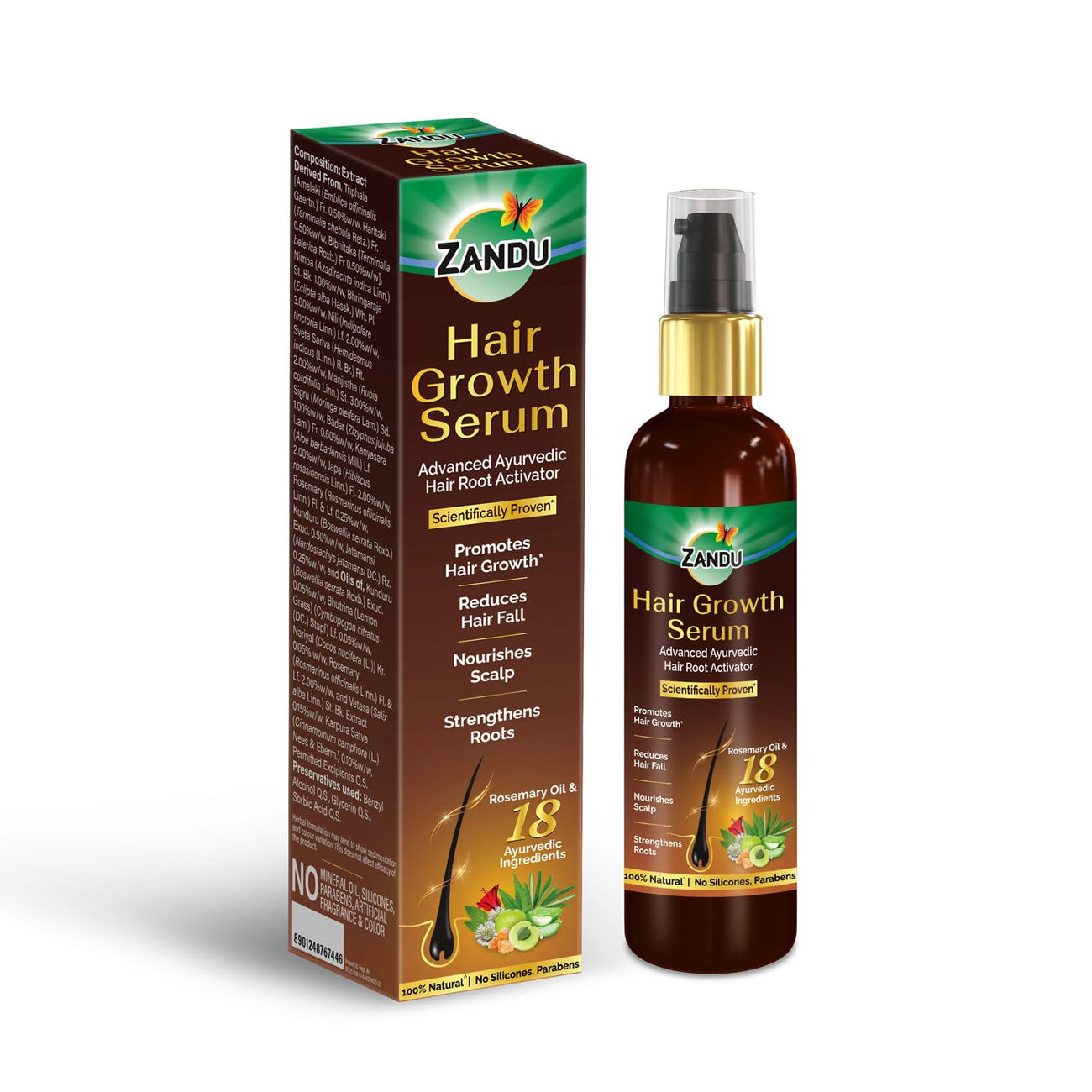 Zandu Hair Growth Serum (200ml) Clinically Proven to Promote Growth & Reduce Fall in 28 days