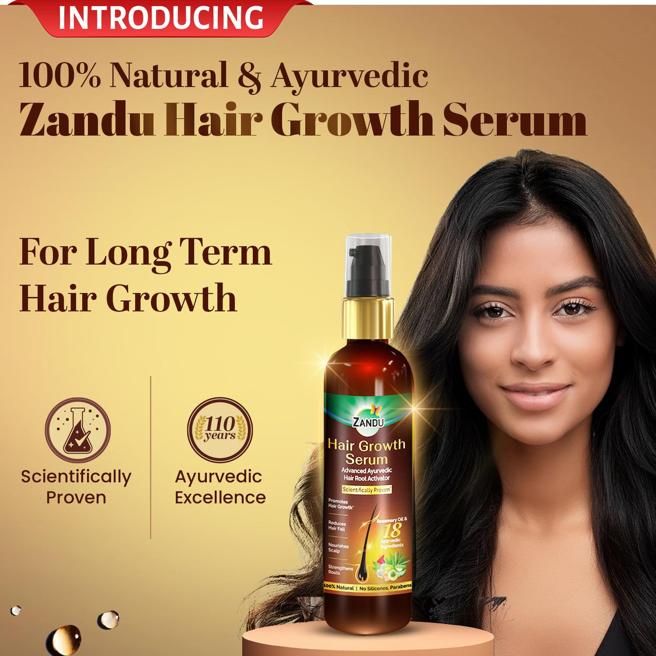 Zandu Hair Growth Serum (200ml) Clinically Proven to Promote Growth & Reduce Fall in 28 days