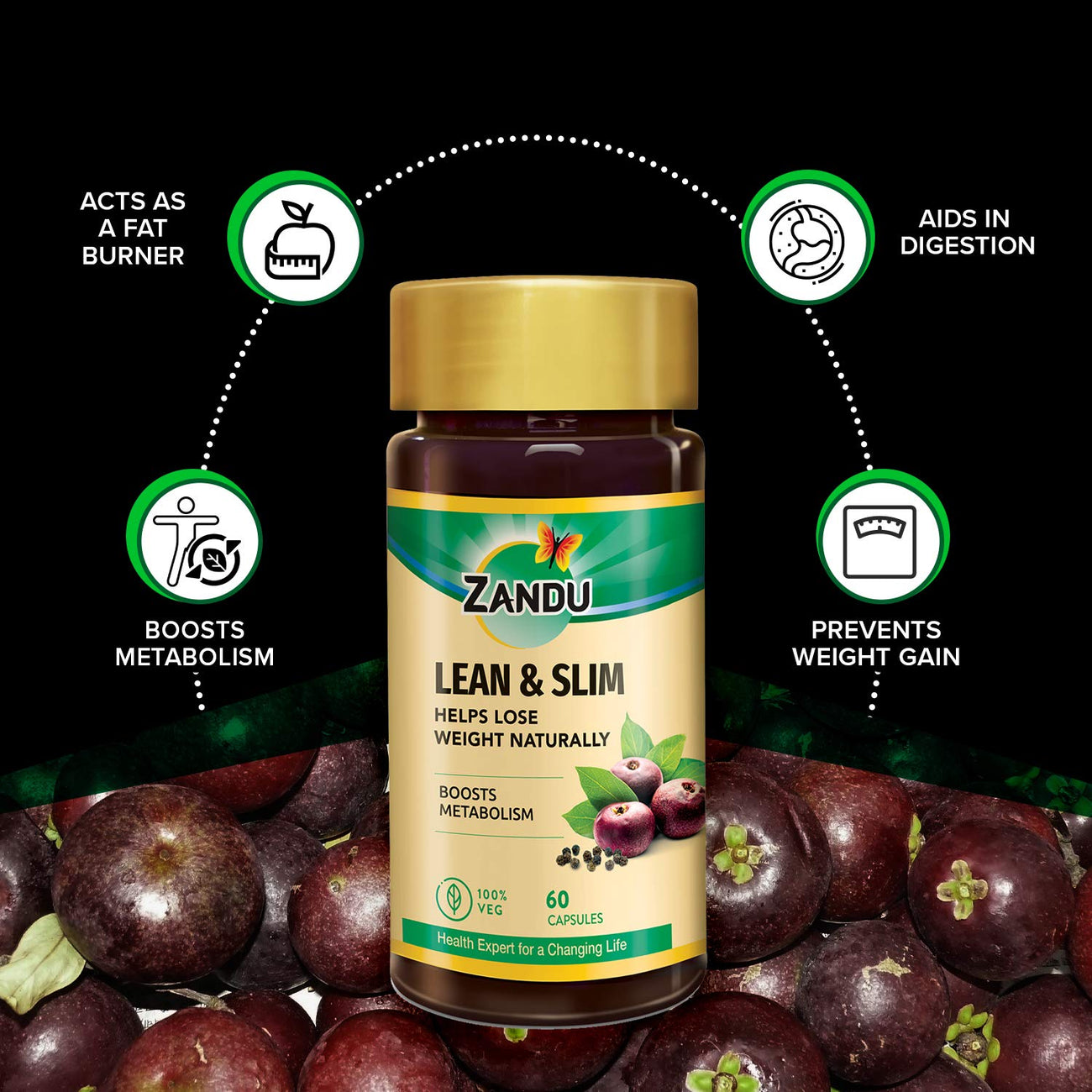 Zandu Lean & Slim  Enriched With The Goodness Of 6 Herbs To Help You In Weight Loss Journey  Acts As A Metabolism Booster & Supports Weight Management