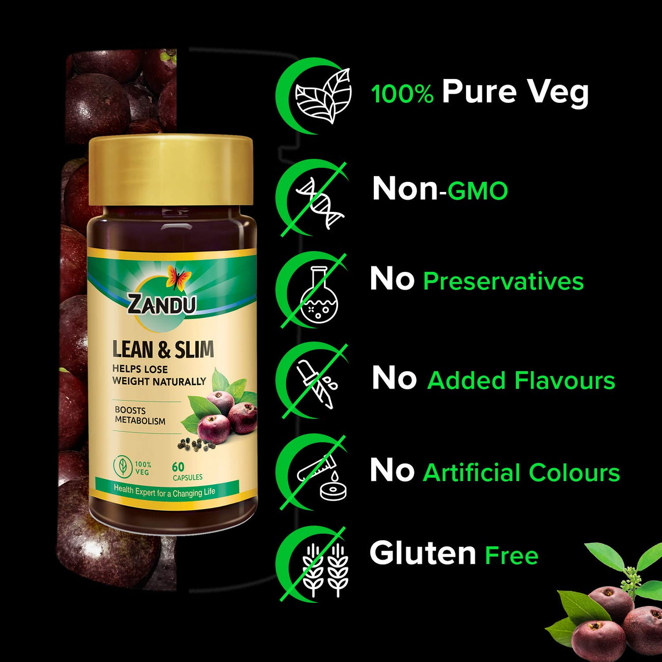 Zandu Lean & Slim  Enriched With The Goodness Of 6 Herbs To Help You In Weight Loss Journey  Acts As A Metabolism Booster & Supports Weight Management