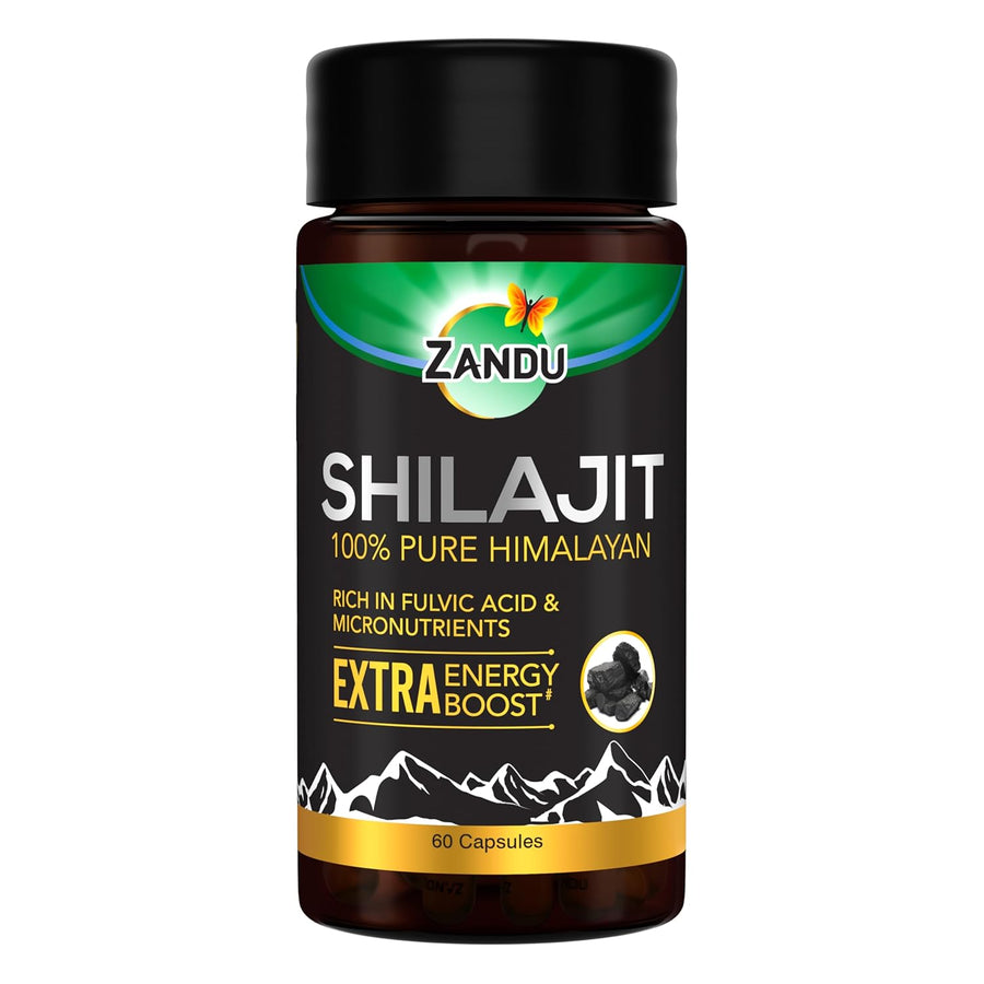 Zandu Shilajit Capsules, Infused with Goodness of Natural Shilajit Extracts, Helps Boost Immunity & Energy, Supports Metabolism