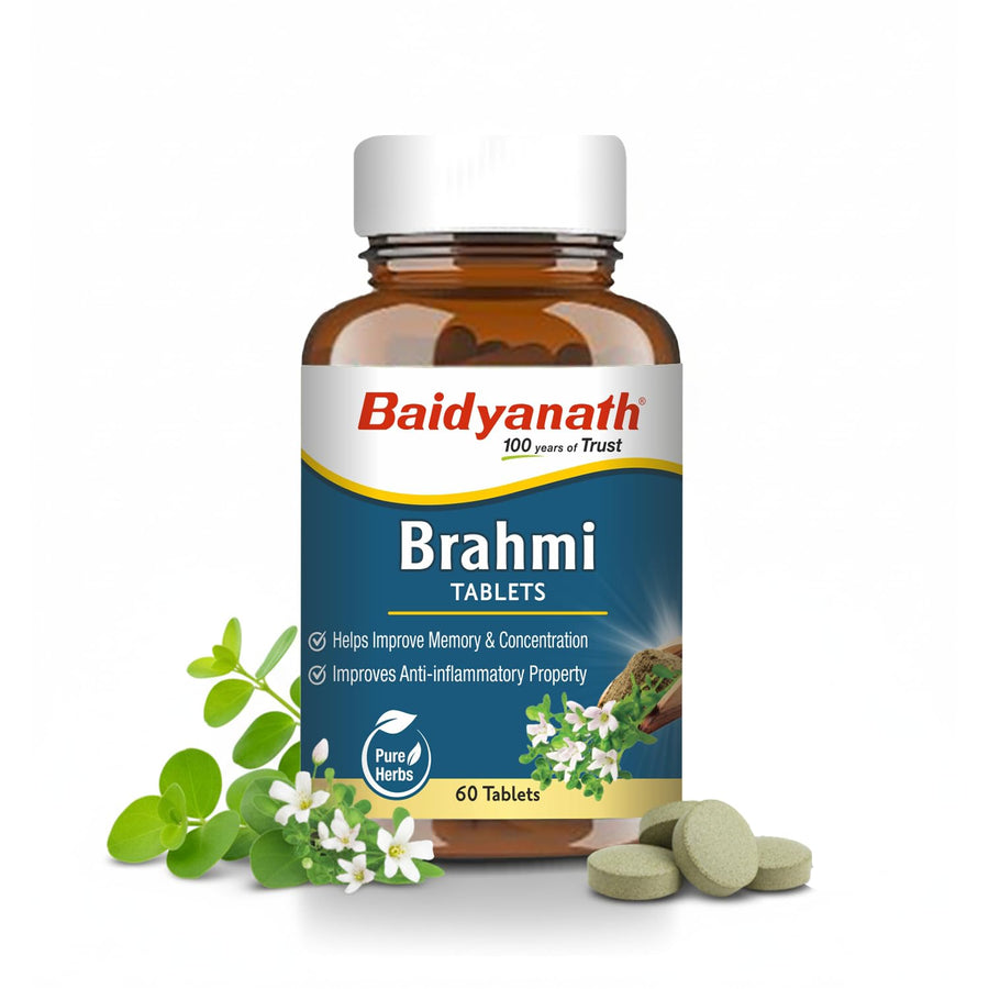 Baidyanath Brahmi Tablets - Memory, Focus & Mind Wellness Support