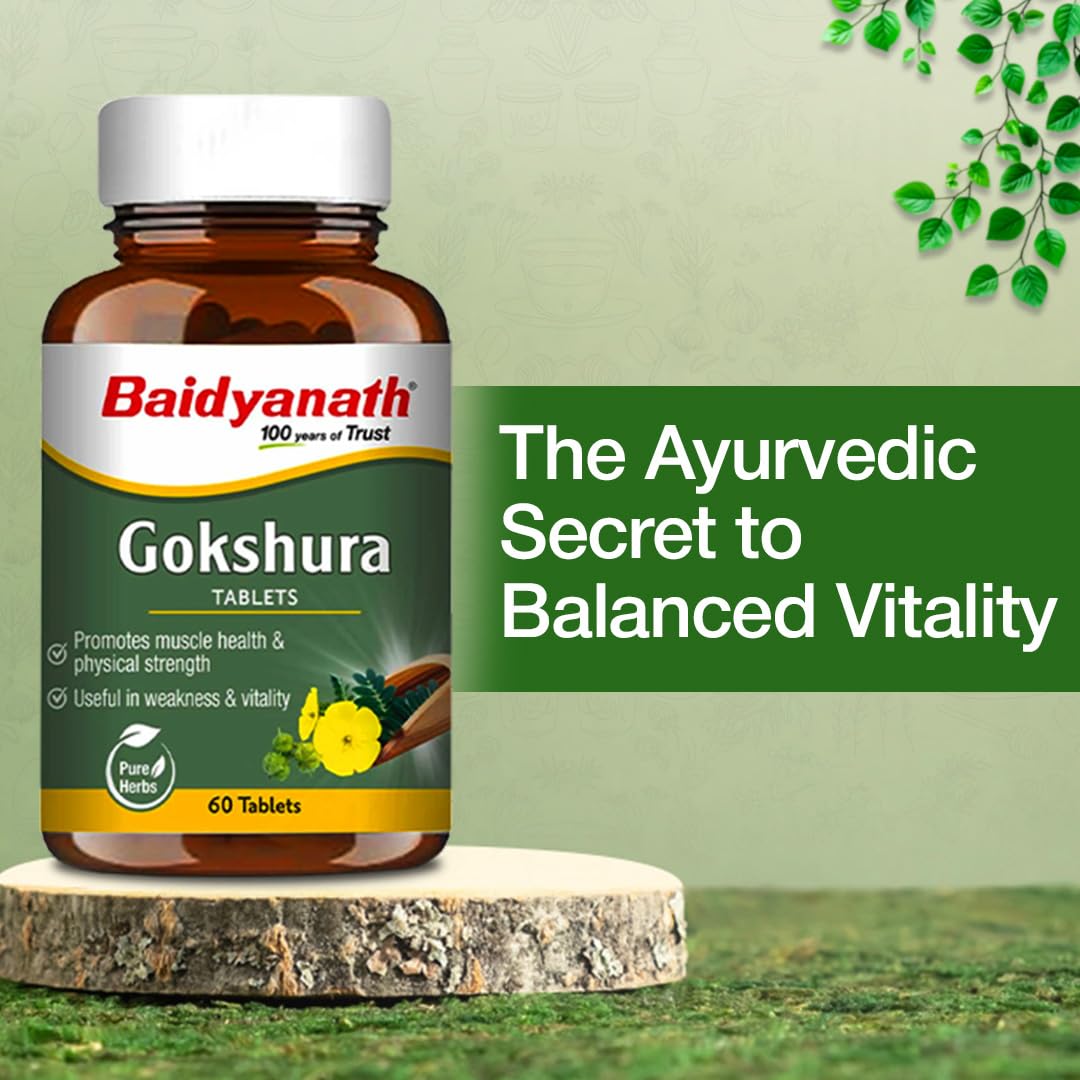 Baidyanath Gokshura Tablets - Strength, Stamina, Urinary Wellness & Vitality Support