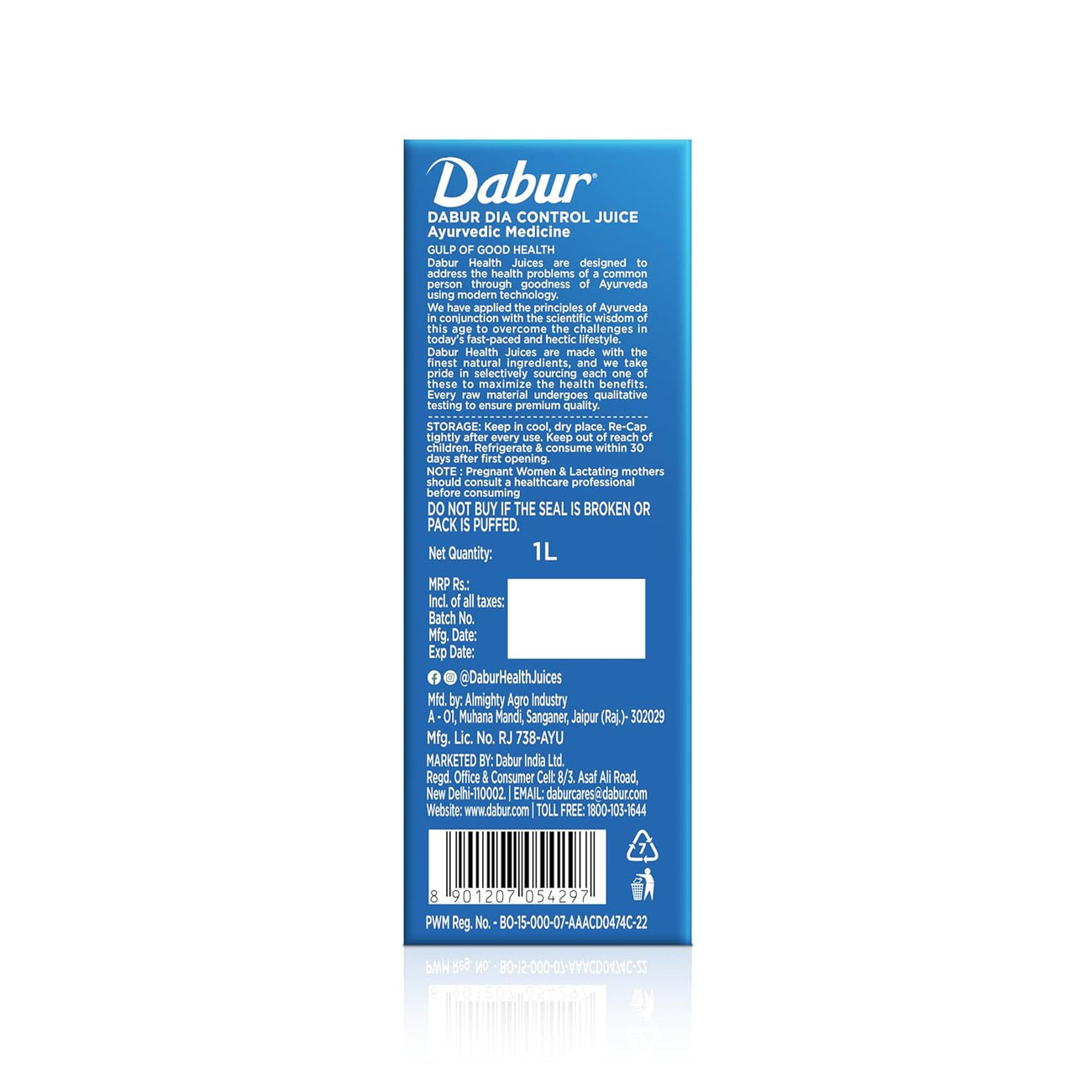 Dabur Dia Control Juice - Blood Sugar Wellness Support